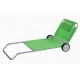 CHAISE LONGUE ALU TEXTILENE 5 POS + ROUES + OREILLER VERTE