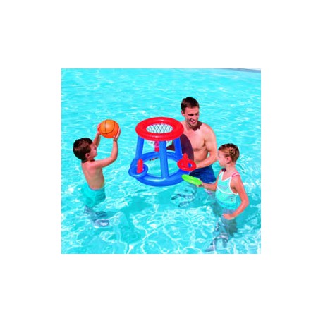 JEU DE BASKET GONFLABLE PISCINE 61CM BLEU/ROUGE