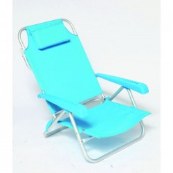 FAUTEUIL DE CAMPING MULTI POSITIONS AVEC OREILLER TURQUOISE