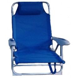 FAUTEUIL DE CAMPING MULTI POSITIONS AVEC OREILLER BLEU